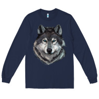 Navy Wolf Long Sleeve Tee - RanaPortraitStore