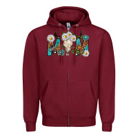 Burgundy mom with bull skull Zipper Hoodie - texasbilliewilder