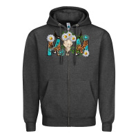 Charcoal Heather mom with bull skull Zipper Hoodie - texasbilliewilder