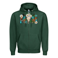 Sports Green mom with bull skull Zipper Hoodie - texasbilliewilder