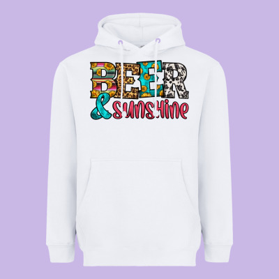 Beer And Sunshine Heavyweight Hoodie Designed By Hra Design Shop