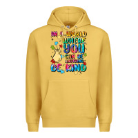 Antique Gold in a world where you can be anything Premium Hoodie - MaliasSmallBusiness