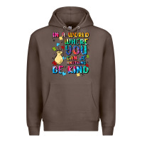 Coffee in a world where you can be anything Premium Hoodie - MaliasSmallBusiness