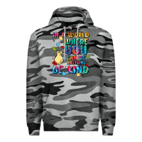 Slate Camo in a world where you can be anything Premium Hoodie - MaliasSmallBusiness