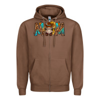 Chestnut mom with bull skull Zipper Hoodie - texasbilliewilder