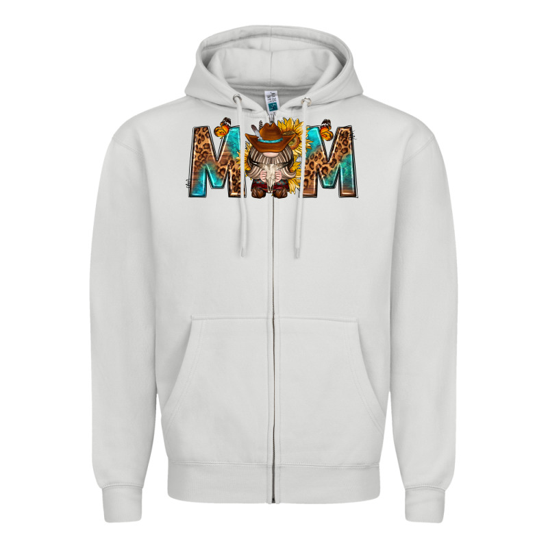 Mom With Bull Skull Zipper Hoodie by texasbilliewilder | Teevron