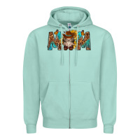 Seafoam mom with bull skull Zipper Hoodie - texasbilliewilder