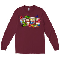Burgundy puerto rico coffee cups Long Sleeve Tee - texasbilliewilder