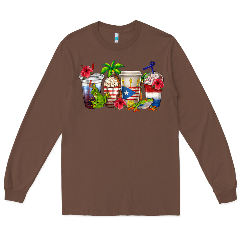 Puerto Rico Coffee Cups Long Sleeve Tee by texasbilliewilder | Teevron