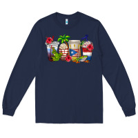 Navy puerto rico coffee cups Long Sleeve Tee - texasbilliewilder