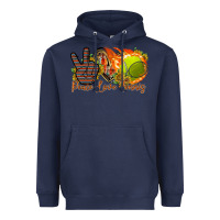 Navy peace love tennis Heavyweight Hoodie - RacoonDesign