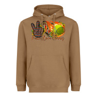 Toasted Coconut peace love tennis Heavyweight Hoodie - RacoonDesign