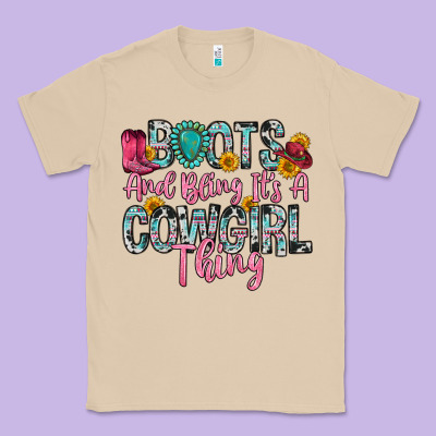 Boots And Bling It S A Cowgirl Thing Classic Tee Designed By Zillion Design Studio