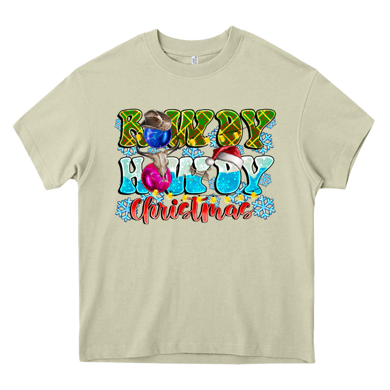 Rowdy Howdy Christmas Heavy Core Tee by CowhideDigitalArt | Teevron