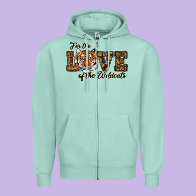 Love Of The Wildcats Zipper Hoodie Designed By Ranaportraitstore