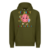 Army Green celebrate neurodiversity Premium Hoodie - MaliasSmallBusiness