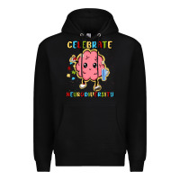 Black celebrate neurodiversity Premium Hoodie - MaliasSmallBusiness