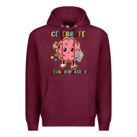Burgundy celebrate neurodiversity Premium Hoodie - MaliasSmallBusiness