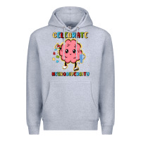 Heather Grey celebrate neurodiversity Premium Hoodie - MaliasSmallBusiness