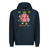 Navy celebrate neurodiversity Premium Hoodie - MaliasSmallBusiness