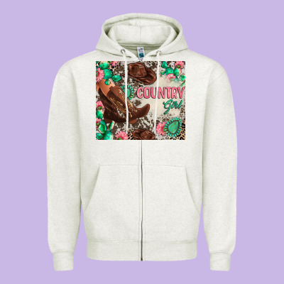 Country Girl Zipper Hoodie Designed By Zillion Design Studio