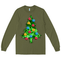 Army Green sequin's christmas tree Long Sleeve Tee - Zillion Design Studio