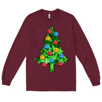 Burgundy sequin's christmas tree Long Sleeve Tee - Zillion Design Studio