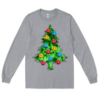 Heather Grey sequin's christmas tree Long Sleeve Tee - Zillion Design Studio