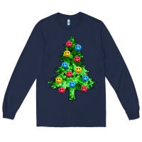 Navy sequin's christmas tree Long Sleeve Tee - Zillion Design Studio