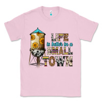 Bubblegum Pink life is better in a small town Classic Tee - Zillion Design Studio