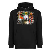 Black sunflower sheep Heavyweight Hoodie - RacoonDesign