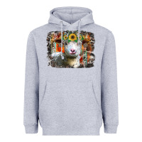 Heather Grey sunflower sheep Heavyweight Hoodie - RacoonDesign