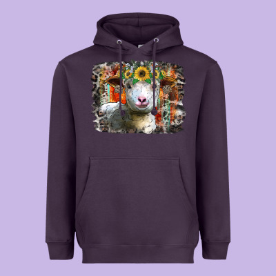 Sunflower Sheep Heavyweight Hoodie Designed By Racoondesign