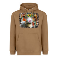 Toasted Coconut sunflower sheep Heavyweight Hoodie - RacoonDesign