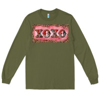 Army Green Xoxo cowhide and leopard Long Sleeve Tee - RanaPortraitStore