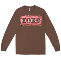 Chestnut Xoxo cowhide and leopard Long Sleeve Tee - RanaPortraitStore