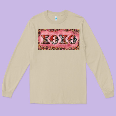 Long Sleeve Tee Xoxo cowhide and leopard