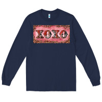 Navy Xoxo cowhide and leopard Long Sleeve Tee - RanaPortraitStore