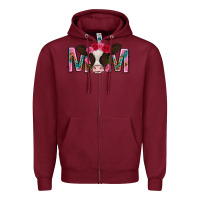 Burgundy mom with cow mothers day Zipper Hoodie - texasbilliewilder