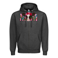 Charcoal Heather mom with cow mothers day Zipper Hoodie - texasbilliewilder