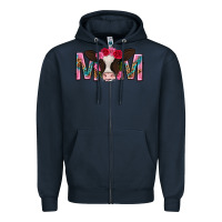 Navy mom with cow mothers day Zipper Hoodie - texasbilliewilder