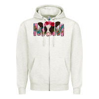 Oatmeal Heather mom with cow mothers day Zipper Hoodie - texasbilliewilder