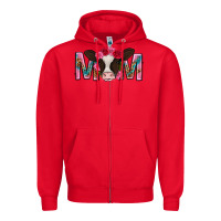 Red mom with cow mothers day Zipper Hoodie - texasbilliewilder