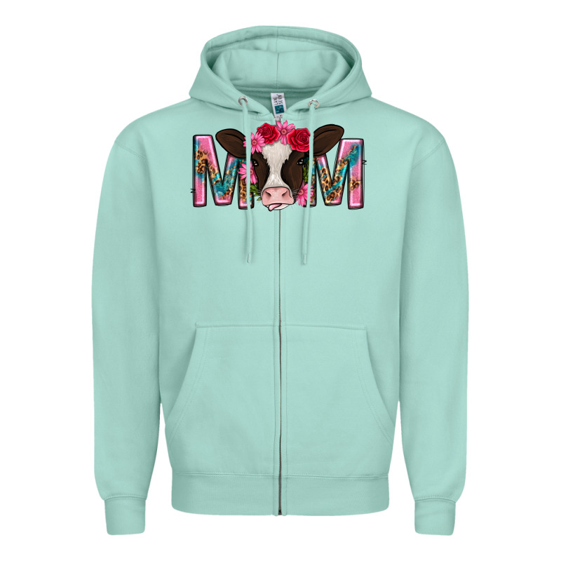Mom With Cow Mothers Day Zipper Hoodie by texasbilliewilder | Teevron