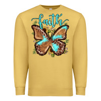 Antique Gold faith leopard butterfly Premium Sweatshirt - JahusDesignShop