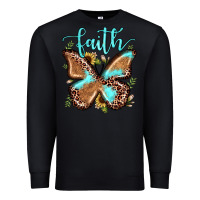 Black faith leopard butterfly Premium Sweatshirt - JahusDesignShop