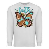 Dove Grey faith leopard butterfly Premium Sweatshirt - JahusDesignShop