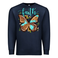 Navy faith leopard butterfly Premium Sweatshirt - JahusDesignShop
