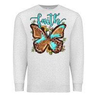 Faith Leopard Butterfly Premium Sweatshirt | Teevron