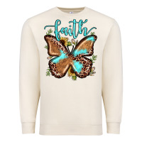 Sandshell faith leopard butterfly Premium Sweatshirt - JahusDesignShop